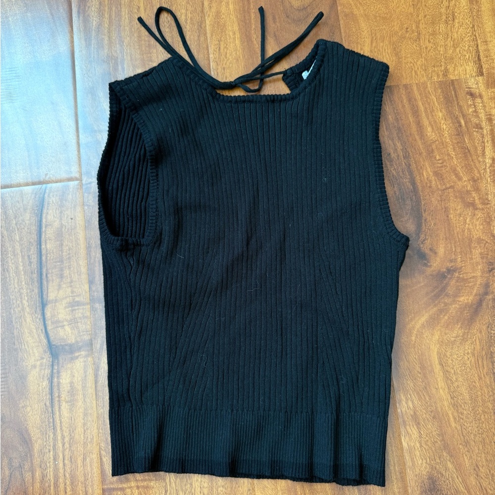 DISSH- Black knit open back top